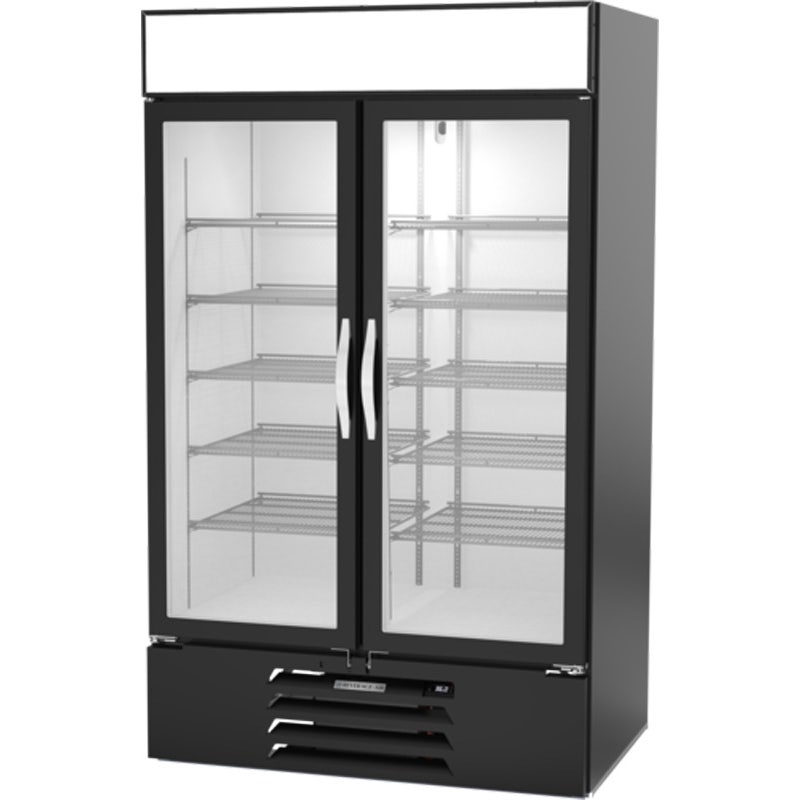 Beverage-Air MMR44HC-1-B-IQ Reach-In Refrigerated Merchandiser， Black， Self-Closing， 40.2 cu. ft.