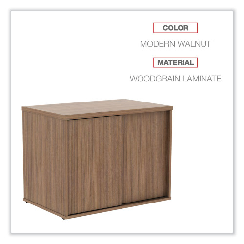 Alera Open Office Low Storage Cabinet Credenza， 29.5 x 19.13 x 22.78， Walnut (LS593020WA)