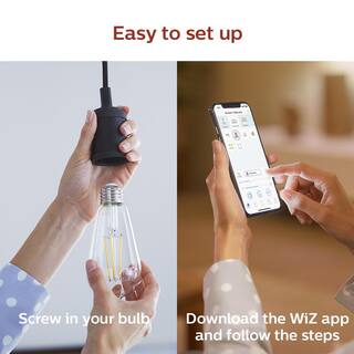 Philips 100-Watt Equivalent A21 LED Smart Wi-Fi Colr Changing Light Bulb powered by WiZ with Bluetooth (4-Pack) 562405