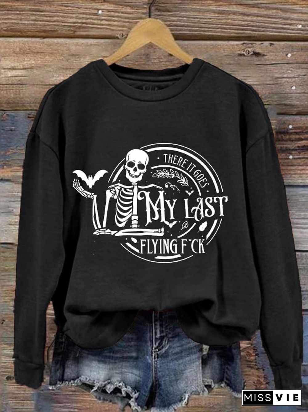 Women's Funny Halloween There It Goes, My Last Flying F*ck Casual Sweatshirt