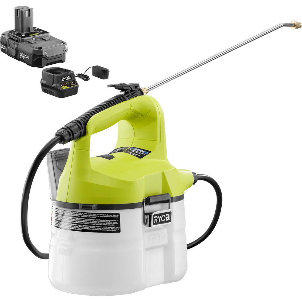 RYOBI ONE+ 18V Cordless Battery 1 Gal. Chemical Sprayer with 1.3 Ah Battery and Charger P2810