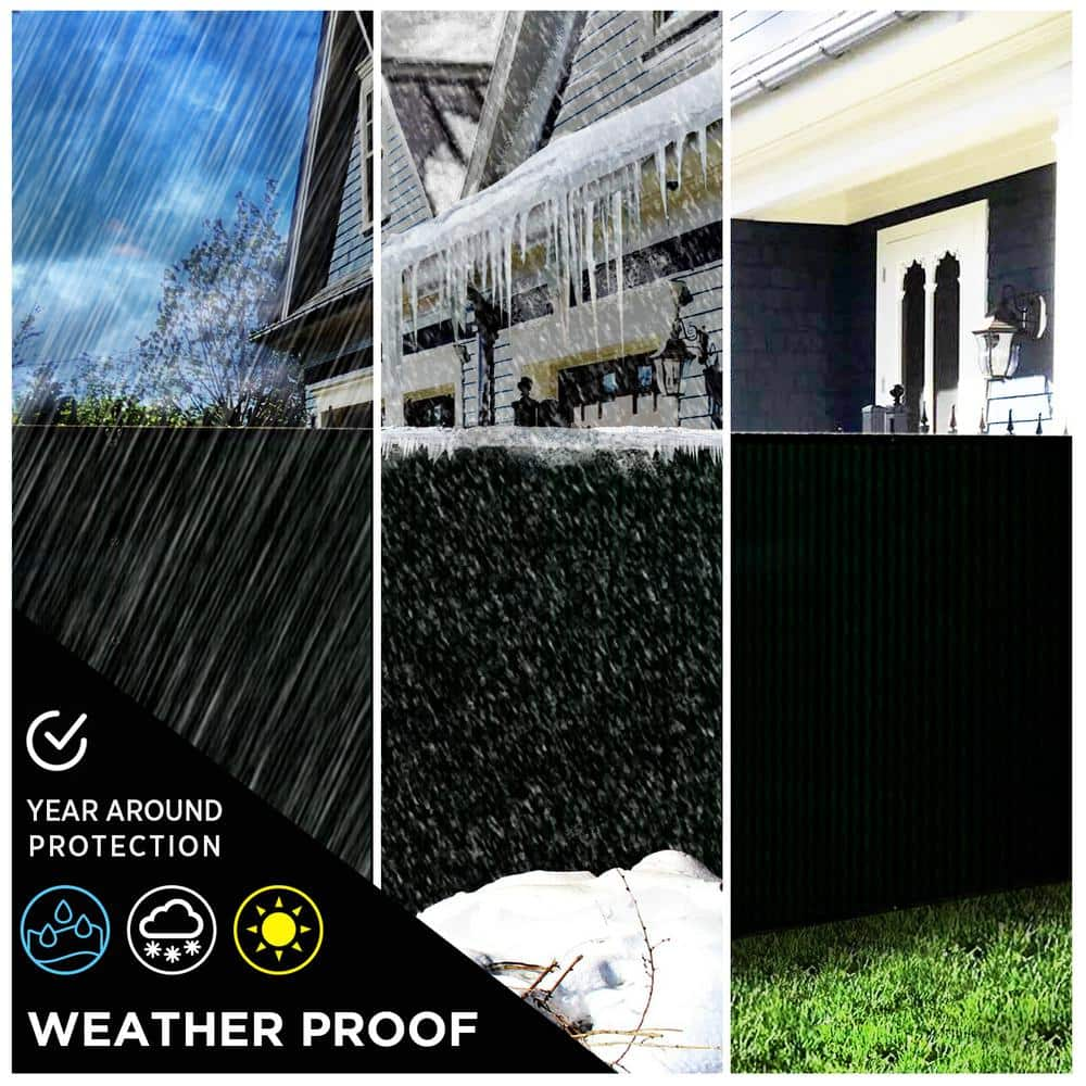 BOEN 5 ft. x 200 ft. Black Privacy Fence Screen Netting Mesh with Reinforced Grommet for Chain Link Garden Fence PN-30086