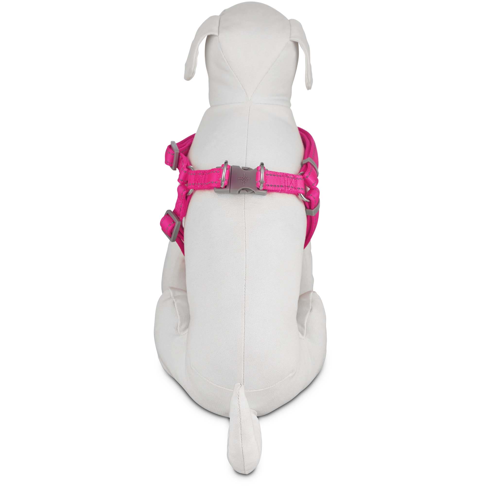 YOULY Reflective Adjustable Padded Pink Dog Harness， Small