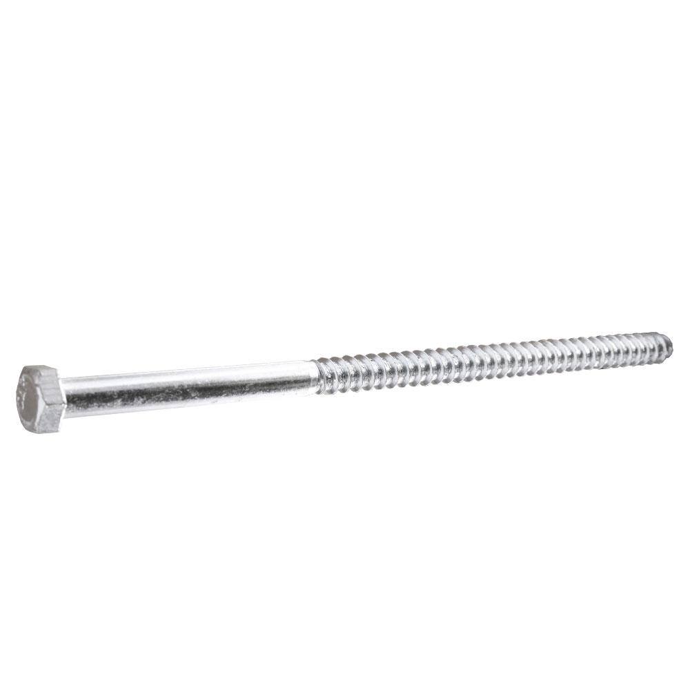 Everbilt 38 in. x 8 in. Zinc Plated Hex Drive Hex Head Lag Screw 805976