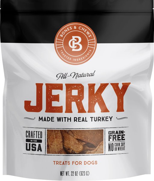 Bones and Chews All Natural Grain-Free Jerky Made With Real Turkey Dog Treats