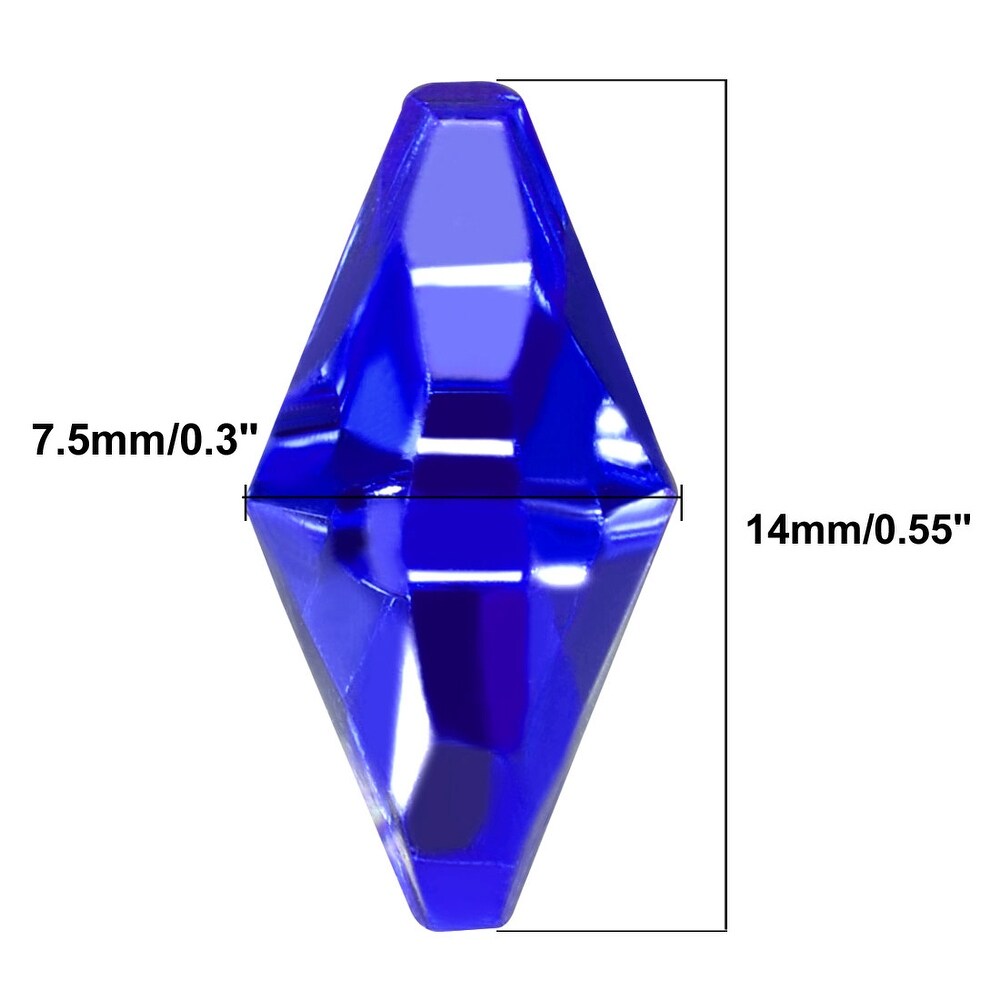 30Pcs Blue Octagonal Crystal Beads for DIY Light 14mmx7.5mm