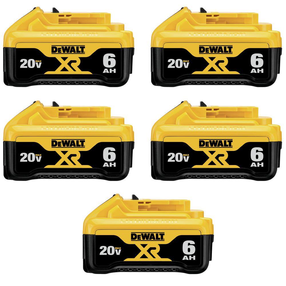 DW 20-Volt MAX XR Premium Lithium-Ion 6.0Ah Battery (5-Pack) DCB206-5