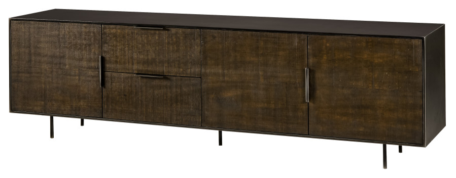 Brazilian Walnut Media Console Table  Andrew Martin Tribeca   Industrial   Entertainment Centers And Tv Stands   by Oroa   Distinctive Furniture  Houzz