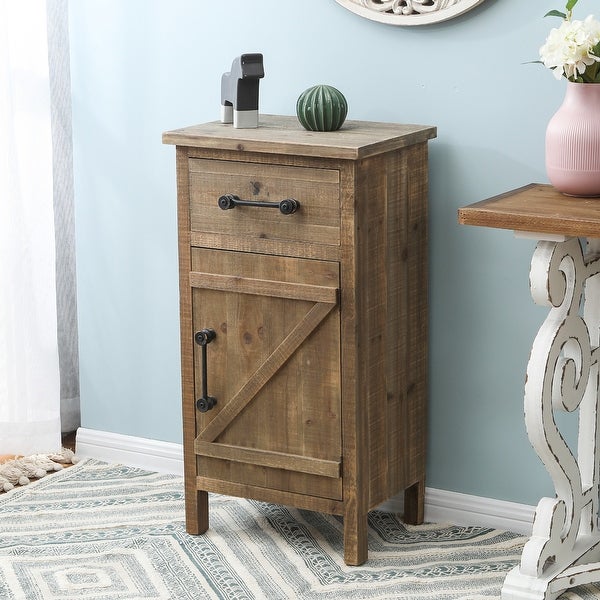 Rustic Wood Accent End Table - 33.75