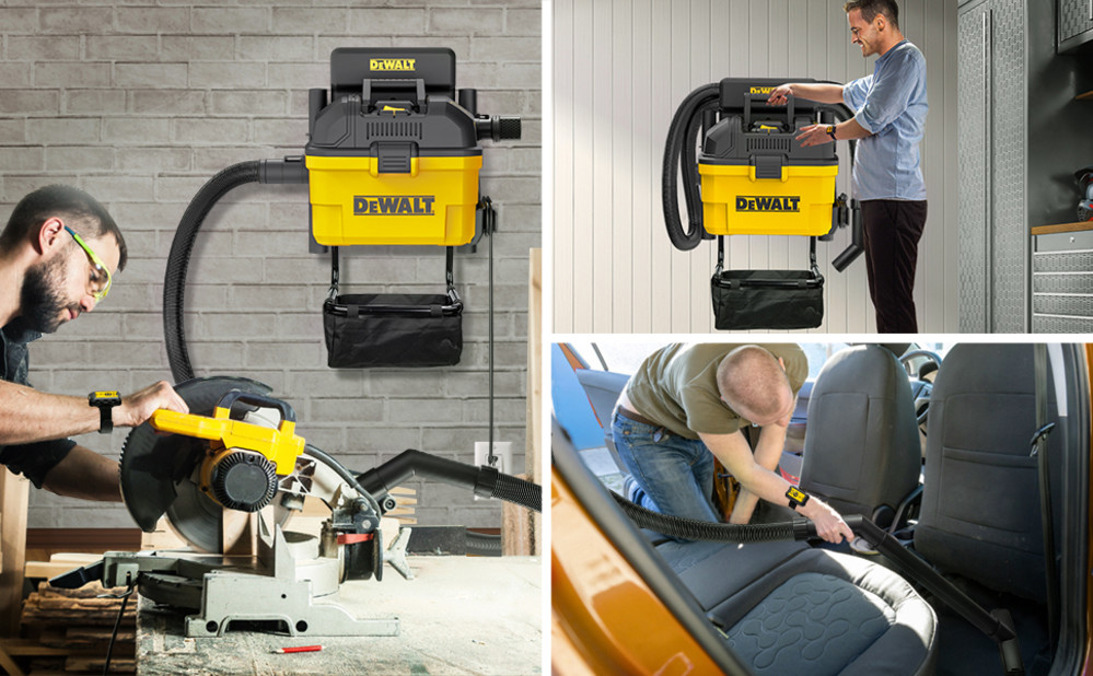 DEWALT 6 Gallon Wall Mounted Wet/Dry Vacuum with Wireless on/off Control ;