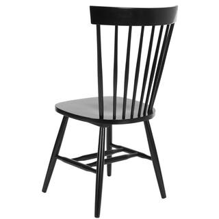 SAFAVIEH Riley Black Wood Dining Chair (Set of 2) AMH8500B-SET2