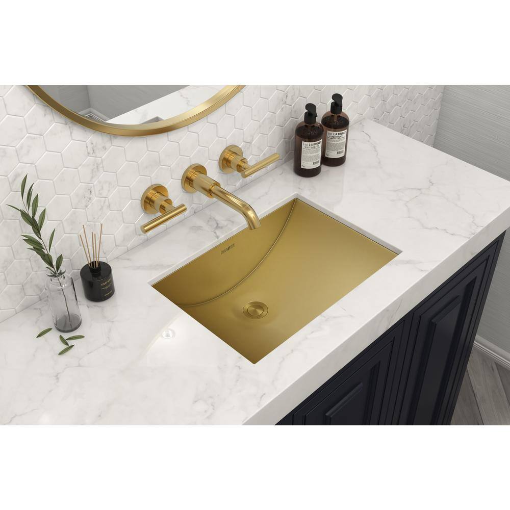 Ruvati Ariaso 16 in. x 11 in. Bathroom Sink Undermount Gold Polished Brass Stainless Steel RVH6107GG