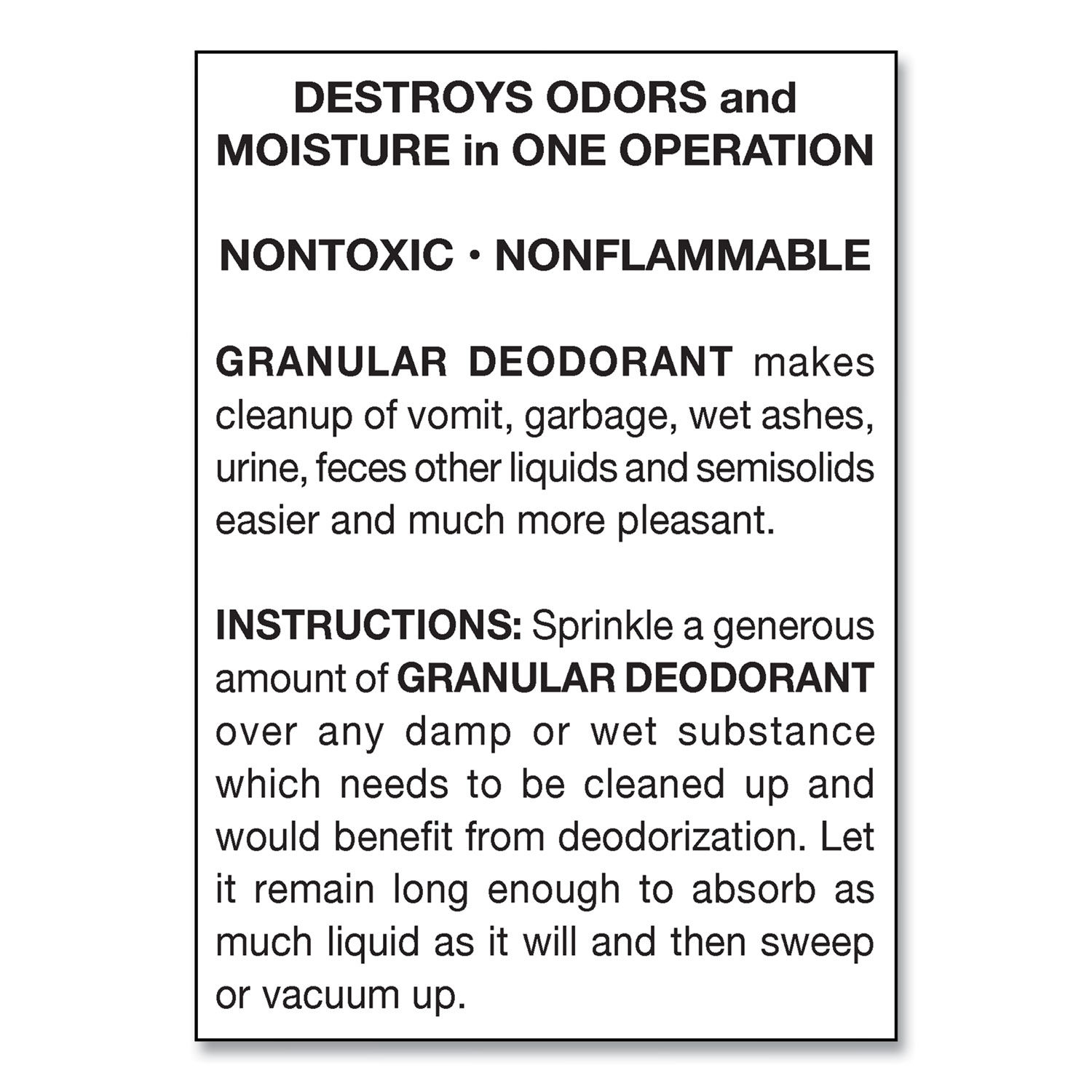 Granular Deodorant by Big D Industries BGD150