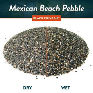 Southwest Boulder  Stone 21.6 cu. ft. 14 in. 2000 lbs. Black Criva Mexican Beach Pebble Smooth Round Rock for Garden and Landscape Design 02-0103