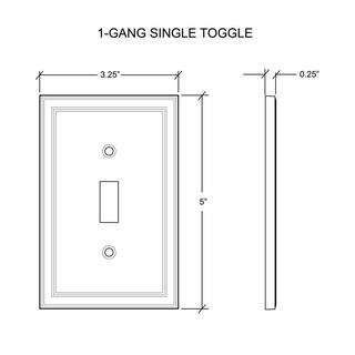 Hampton Bay Sovereign 1 Gang Bright White Toggle Stone Wall Plate SWP1102-18