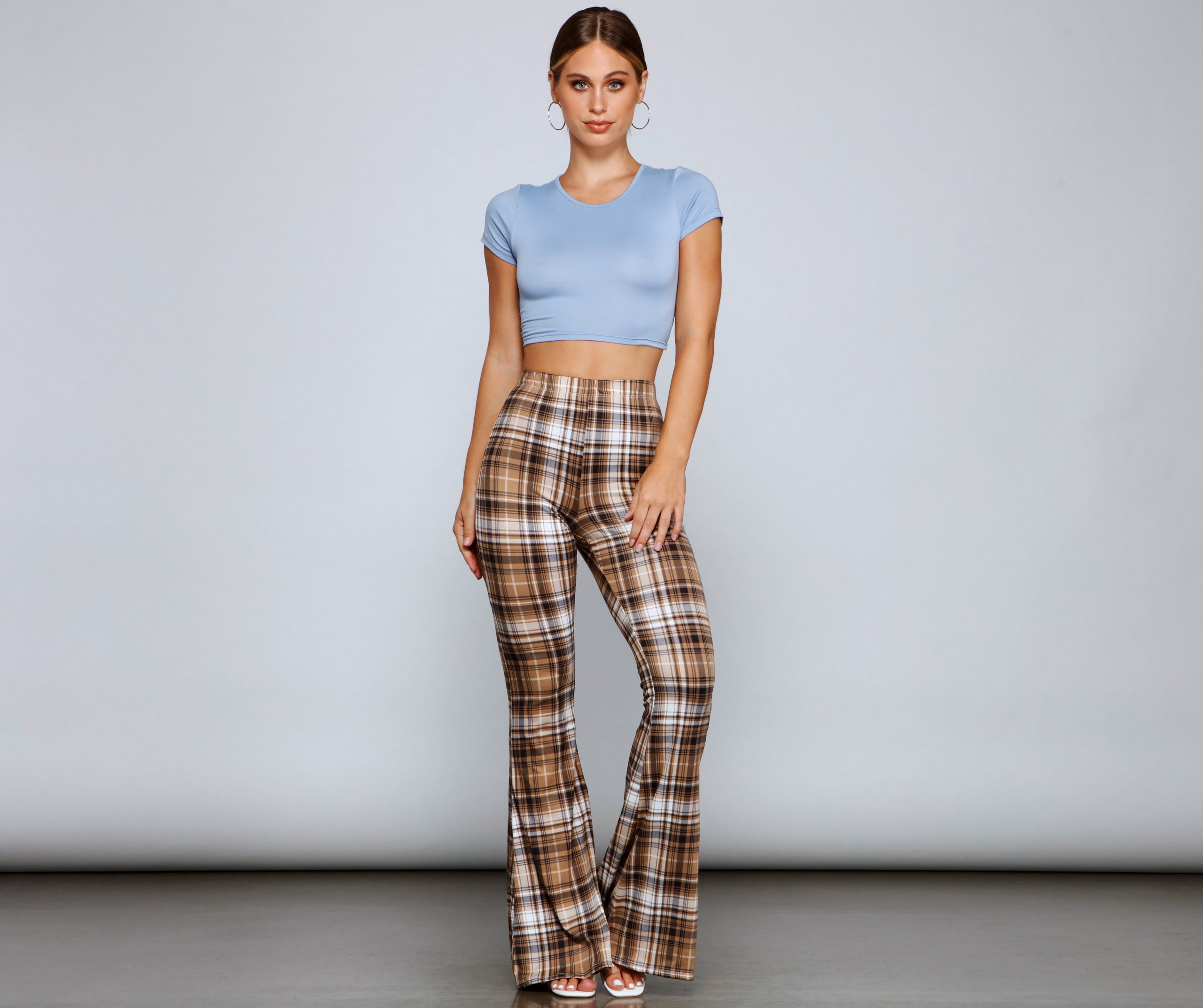 Trendy Must-Have Plaid Flare Pants