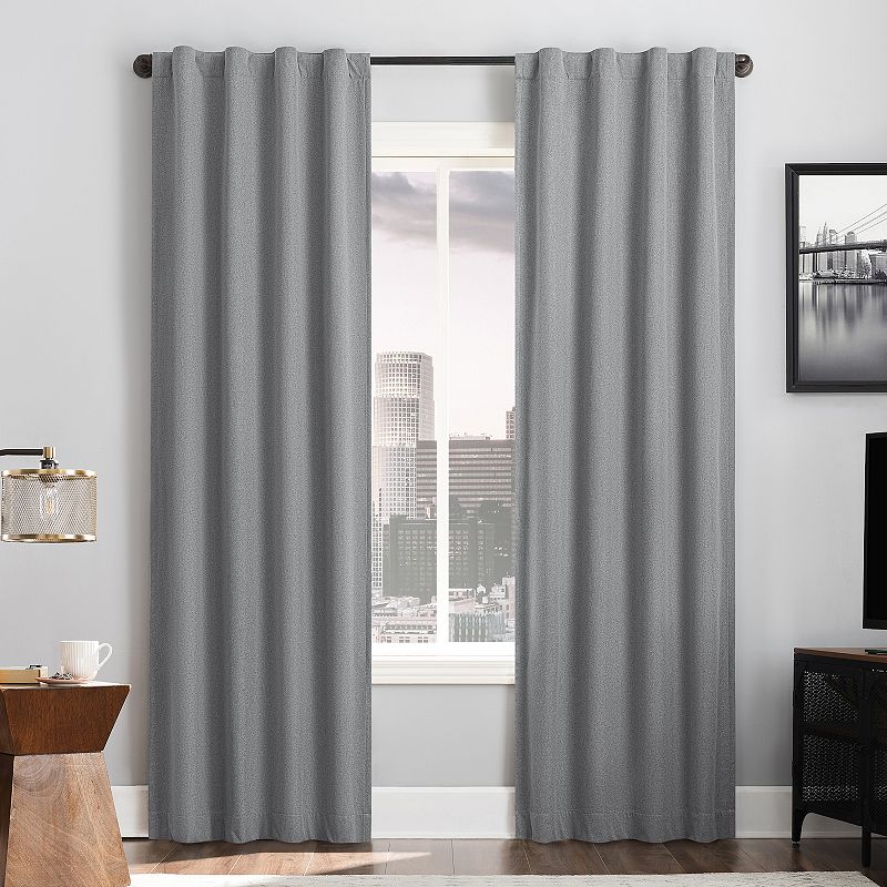 Sun Zero 2-pack Doyer 100% Blackout Magnetic Closure Back Tab Curtain Panels