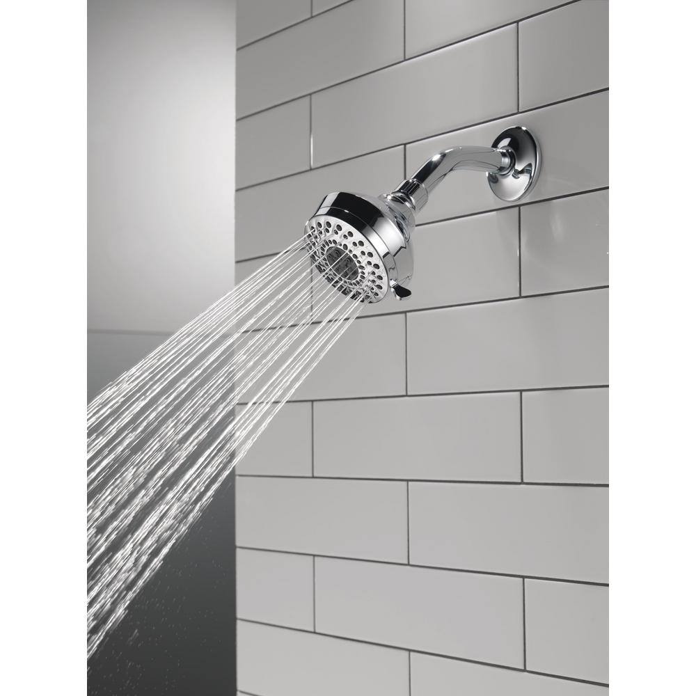 Delta 3-Spray Patterns 1.75 GPM 3.63 in. Wall Mount Fixed Shower Head in Chrome 75301