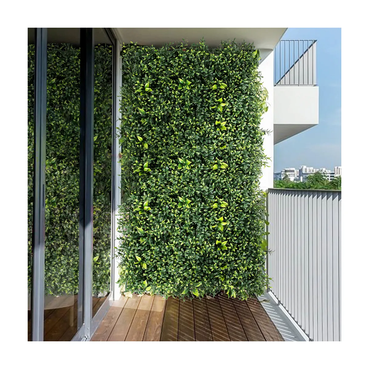 P2 Garden Supplies Artifical Green Grass Hedge Leaf Plant System Panel Greenery Backdrop Wall for Vertical Privacy Garden Decor