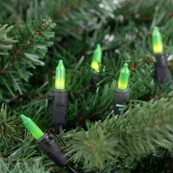 50Count Opaque Green Mini Christmas Light Set