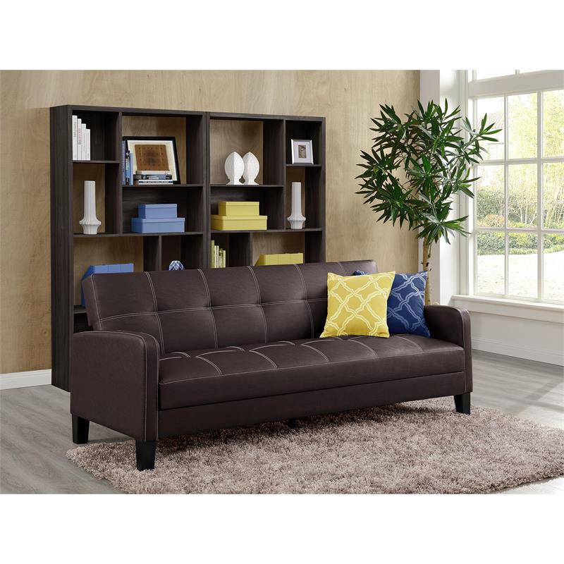 Essential Home Salerno Convertible SofaSleeper Futon in Dark Brown