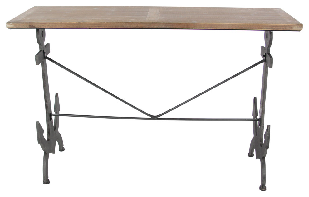 Coastal Black Metal Console Table 84280   Beach Style   Console Tables   by Brimfield  ampMay  Houzz