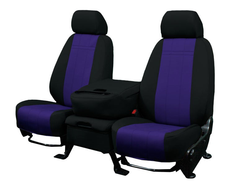 CalTrend Front Neo Seat Covers for 2007-2014 Chevy/GMC Sierra|Silverado|Suburban|Tahoe|Yukon 1500-3500 - CV422-10NN Purple Insert with Black Trim