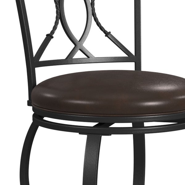 Hillsdale Furniture Kirkham Metal Counter Height Stool， Black Silver - 42.75H x 18W x 20.75D; Seat Height: 26H