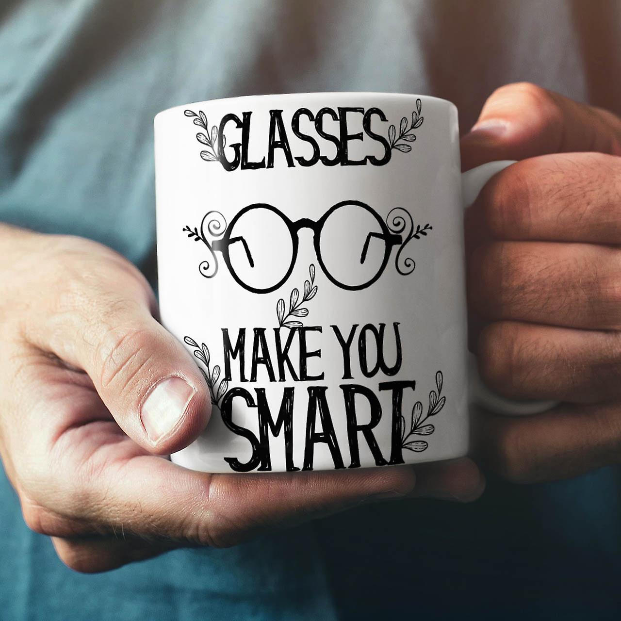 Glasses Make Smart NEW White Tea Coffee Ceramic Mug 11 oz | Wellcoda