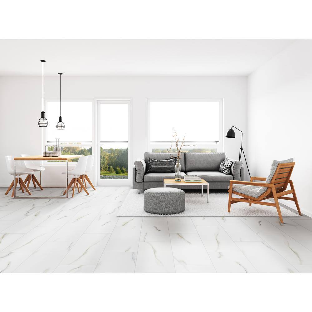 MSI Aria Bianco 12 in. x 24 in. Polished Porcelain Floor and Wall Tile (16 sq. ft.  case) NARIBIA1224P