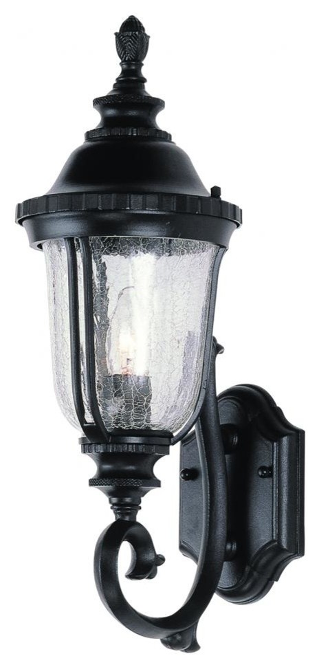 One Light Black Copper Clear Crackled Finish Glass Wall Lantern   Outdoor Wall Lights And Sconces   by We Got Lites  Houzz