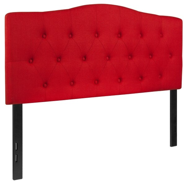 Arched Button Tufted Upholstered Headboard - - 26960288