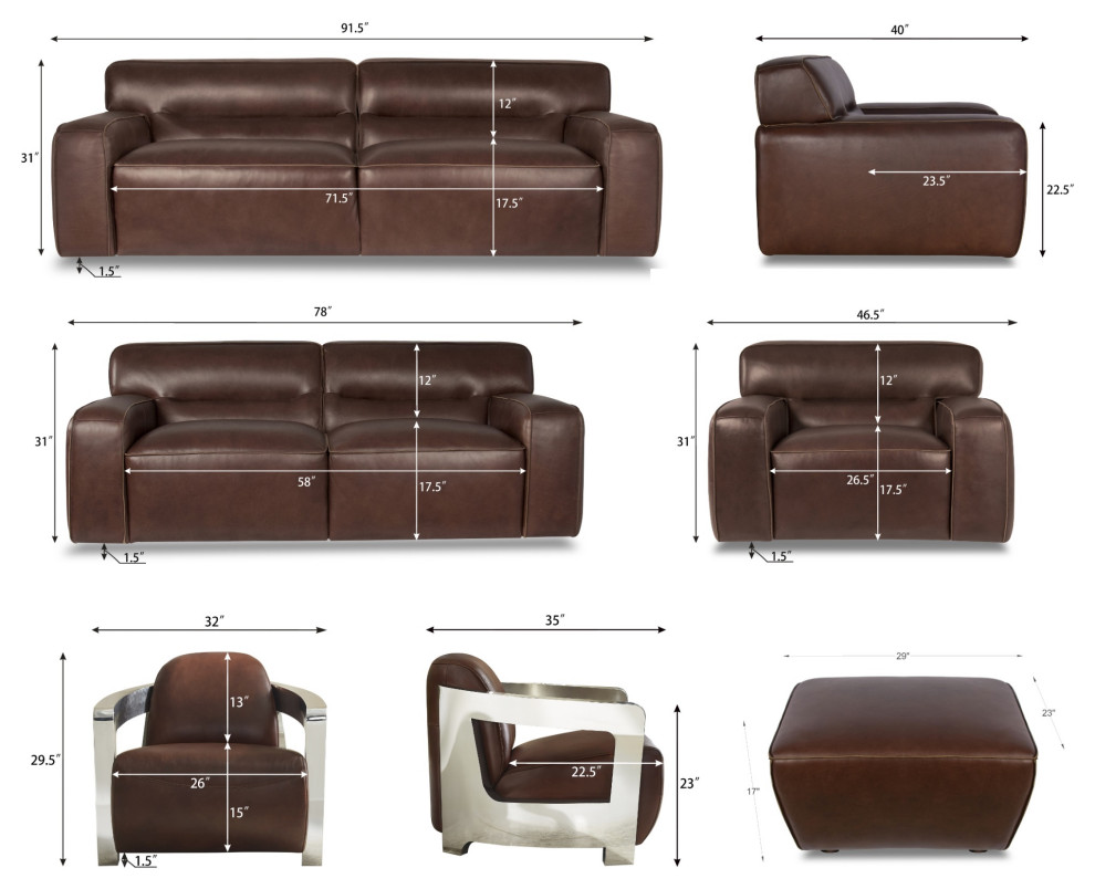 Sunset Trading Milan Leather Loveseat  Brown   Contemporary   Loveseats   by Homesquare  Houzz