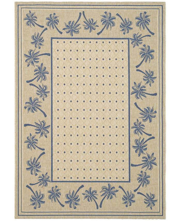 Safavieh Courtyard CY5148 Ivory and Blue 5'3 x 7'7 Outdoor Area Rug