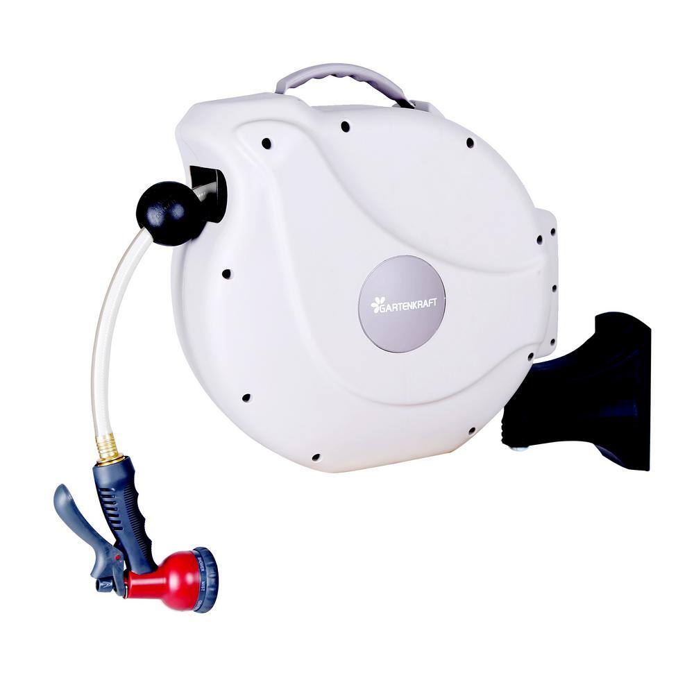 Gartenkraft 65 ft. Retractable Garden Hose Reel NW Series Includes Hose and Spray Nozzle NW-20B