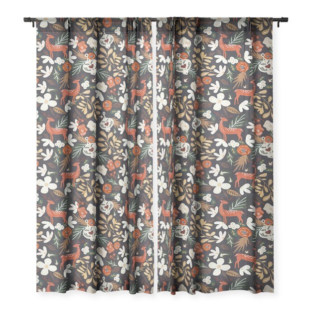 Marta Barragan Camarasa Christmas Holiday Night Iii Single Panel Sheer Window Curtain Deny Designs