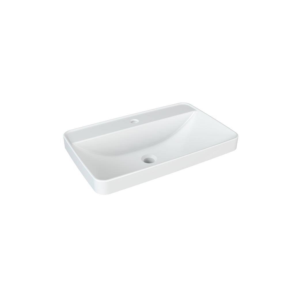 Glacier Bay 23.6 in. x 15 in. Ceramic Rectangular Vessel Bathroom Sink in White LW1829