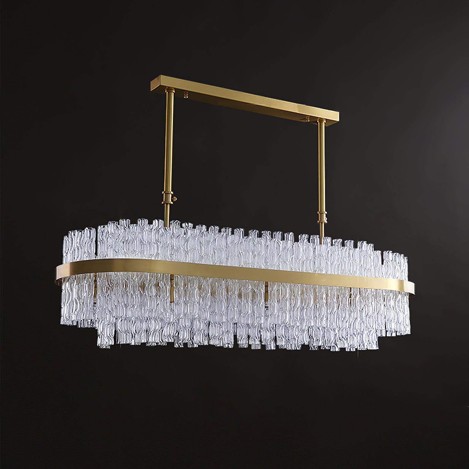 Gold & Clear Rod Chandelier