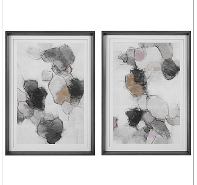 PLUNGING PASTELS FRAMED PRINTS S/2