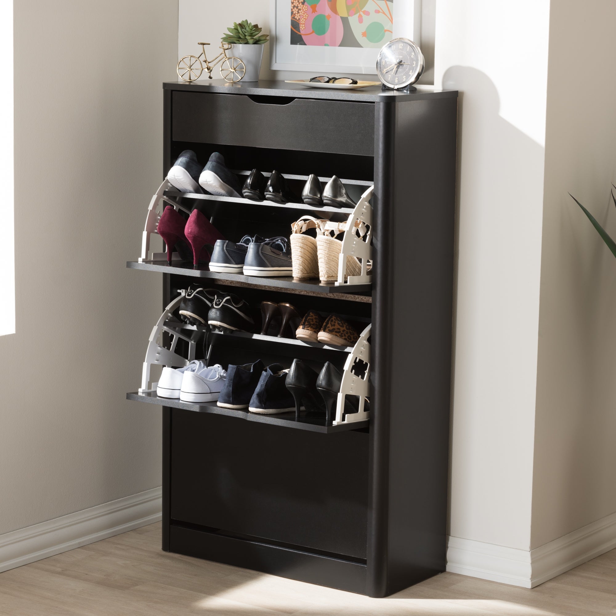 Contemporary Black Wood Storage Cabinet by Baxton Studio - - 16693513