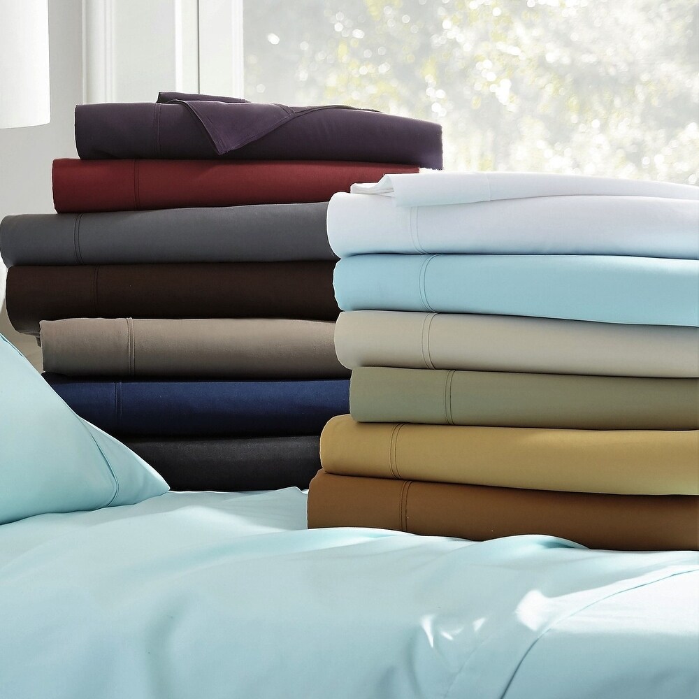 650 TC 100pct Egyptian Cotton Sateen Solid Color Sheet Set