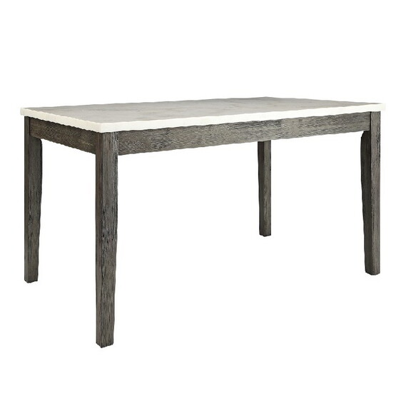 Acme 70165 Merel Dining Table  White Marble   Gray...