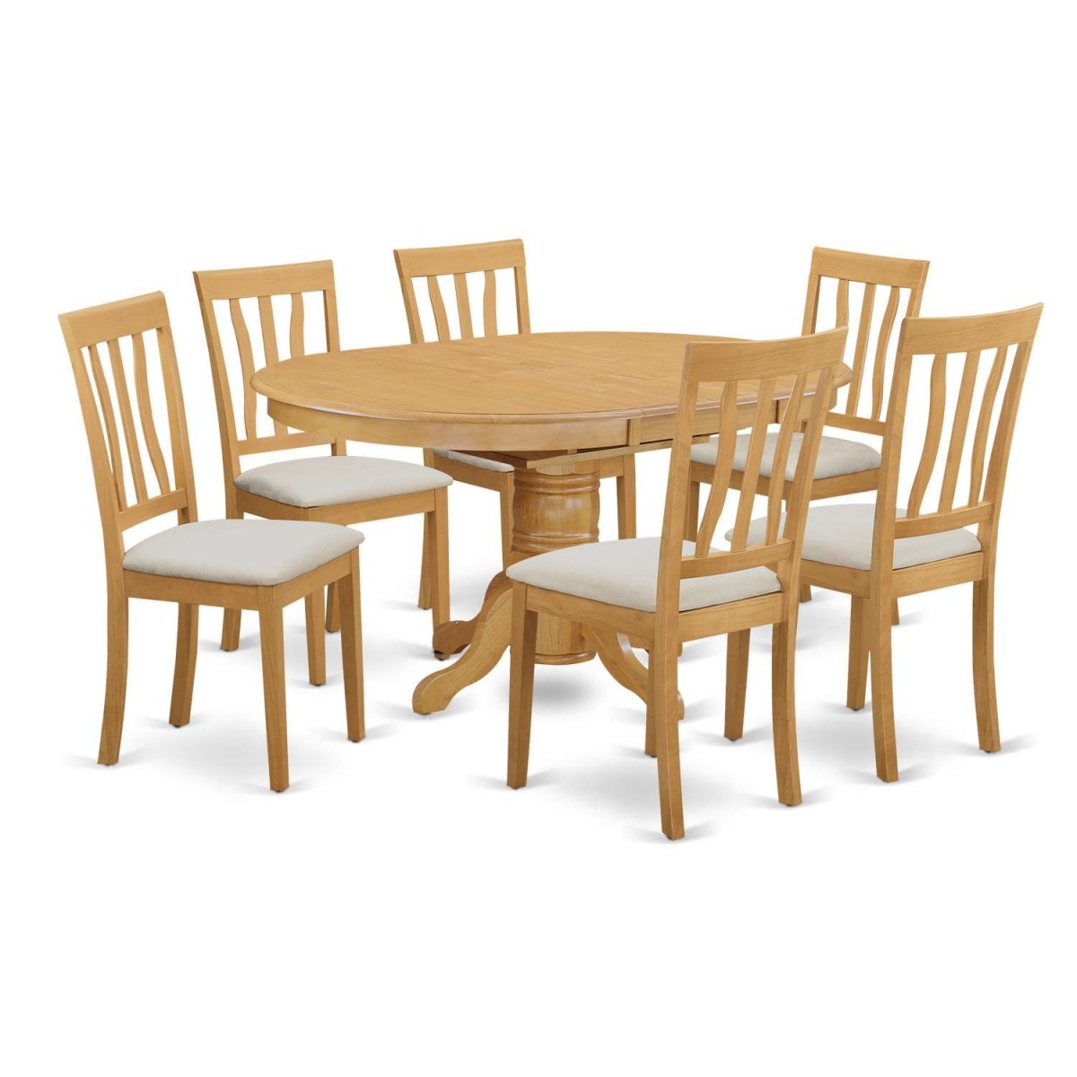 East West Furniture Avon 7 Piece Dinette Table Set - Dinette Table and 6 Dining Room Chairs