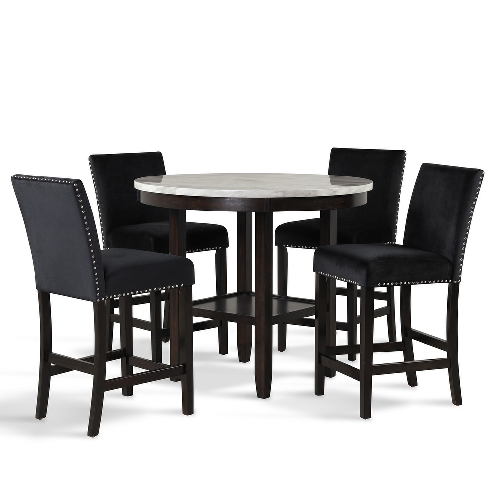 New Classic Furniture Reginald 5 Piece Round Counter Set