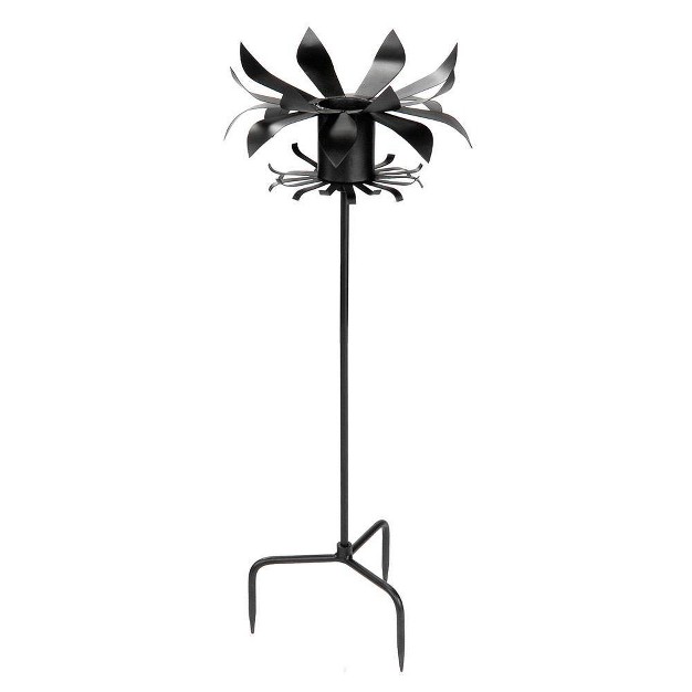 Iron Petals Gazing Globe Ball Stand Black Powder Coat Finish Achla Designs