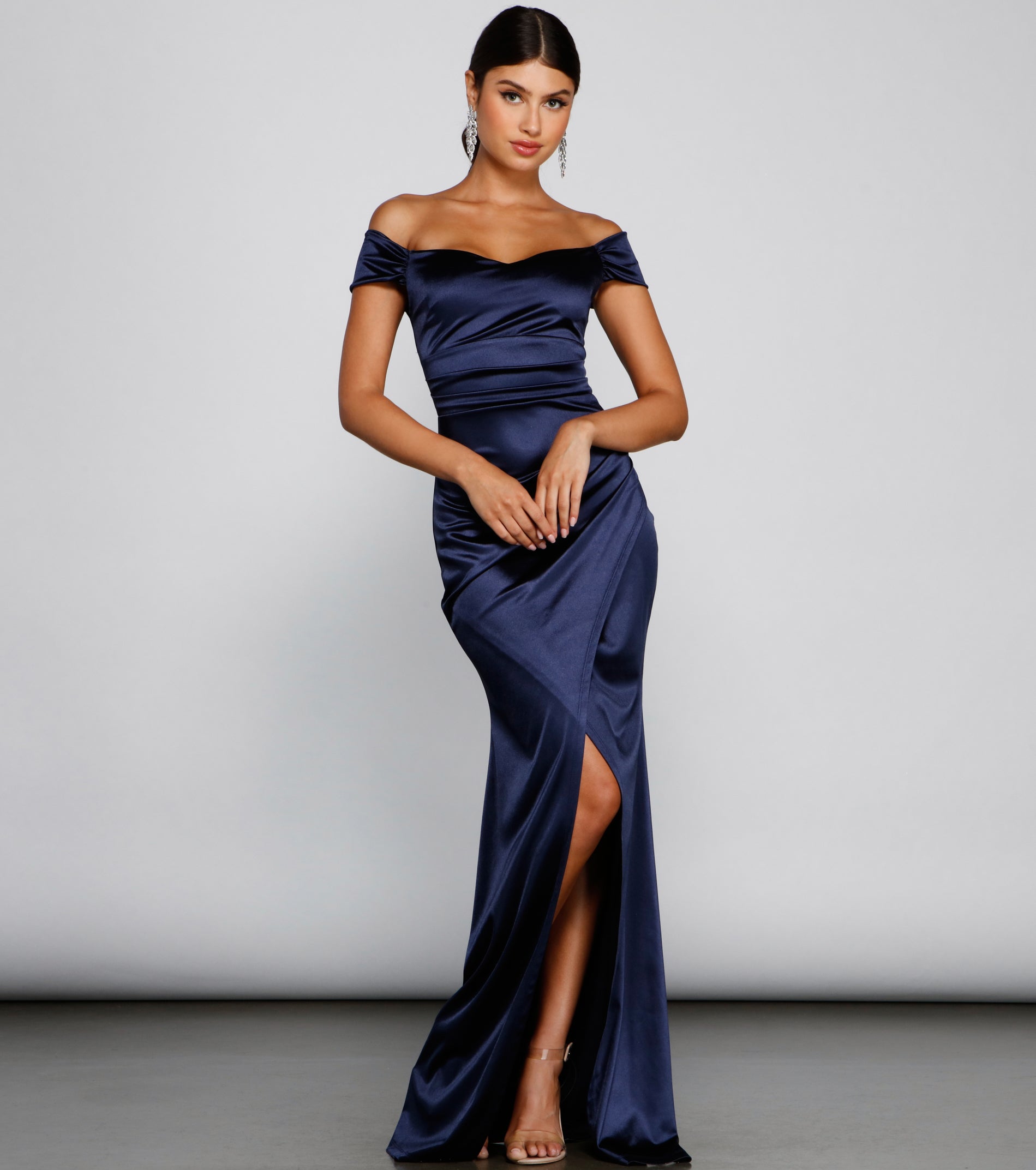 Valencia Formal Off-The-Shoulder Wrap Dress