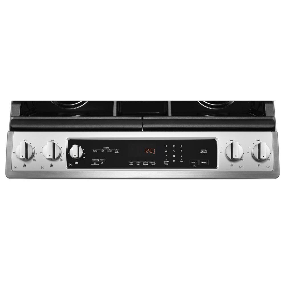 Maytag 5.8 cu. ft. Slide-In Gas Range with True Convection in Fingerprint Resistant Stainless Steel MGS8800FZ