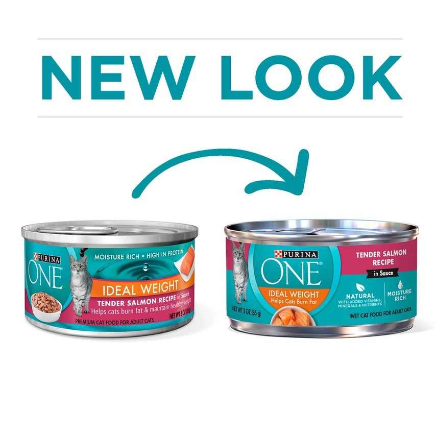 Purina ONE Ideal Weight Tender Salmon in Sauce Canned Cat Food