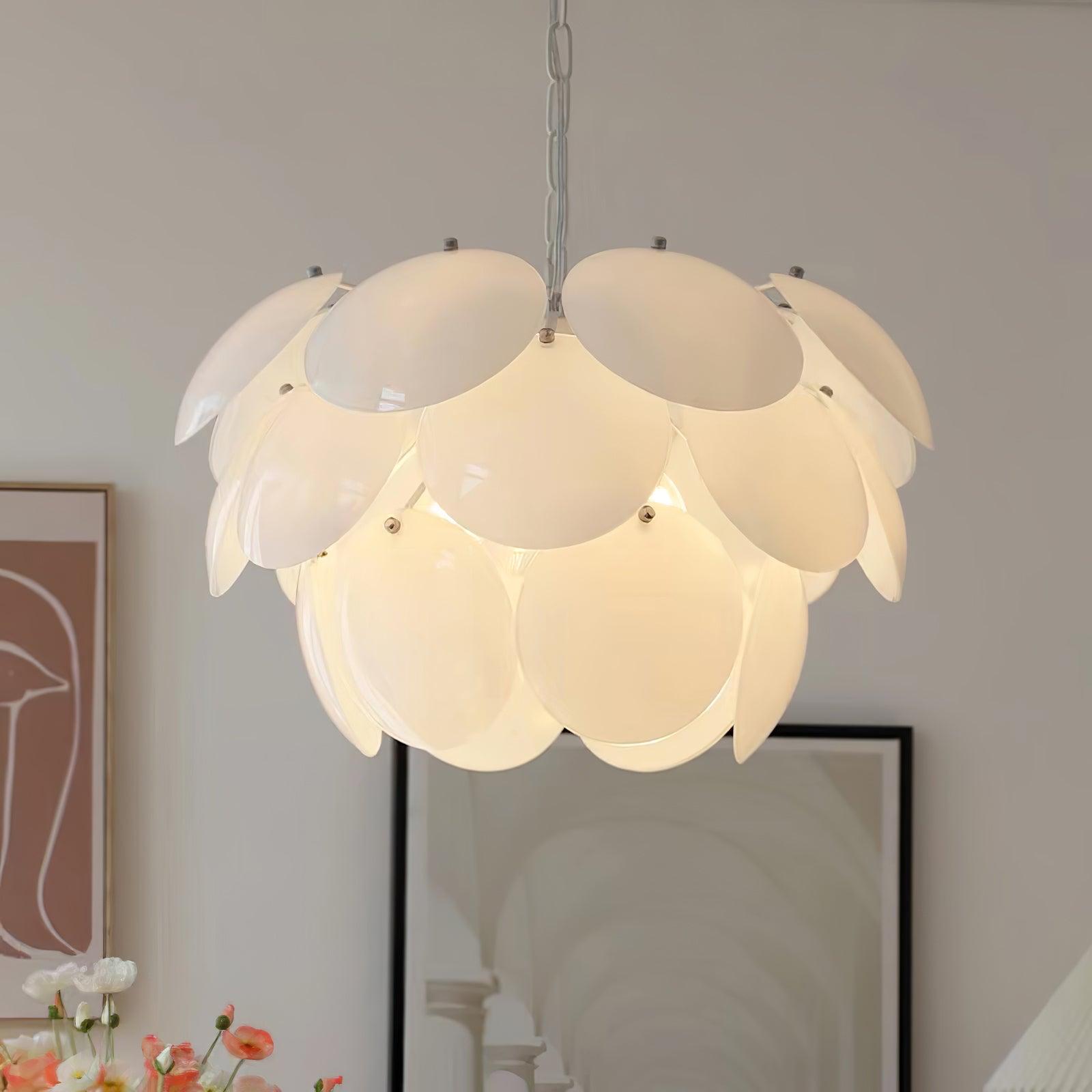 Luminous Petal Glass Chandelier