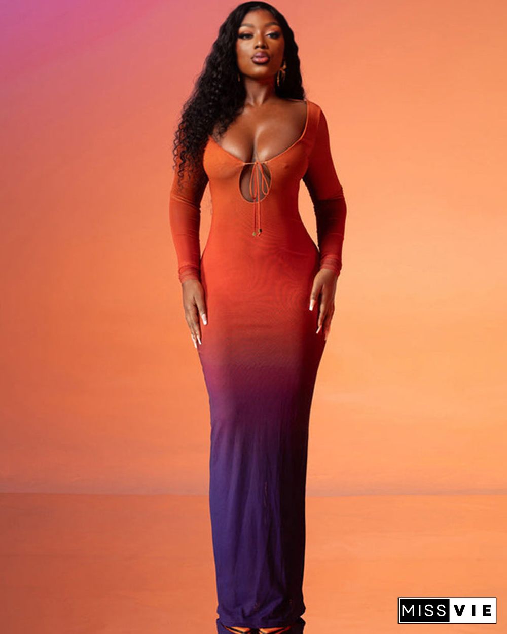 'Gradient Flame' Maxi Dress